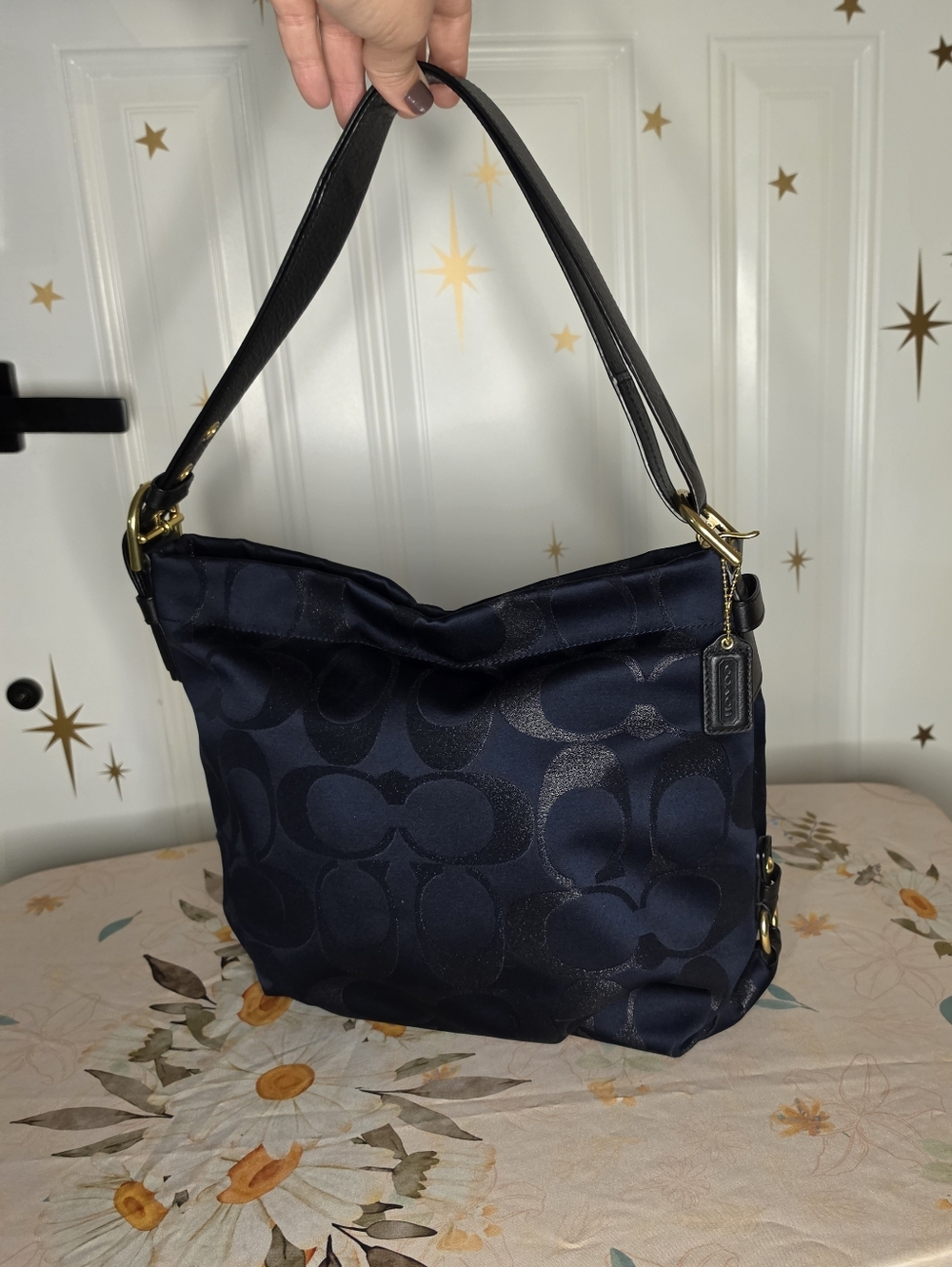 Vintage Y2k Coach Signature Duffle Hobo Shoulder Bag